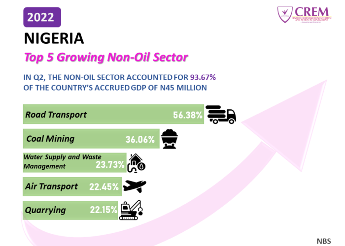 Top 5 Growing Non-Oil Sectors in Nigeria 2022